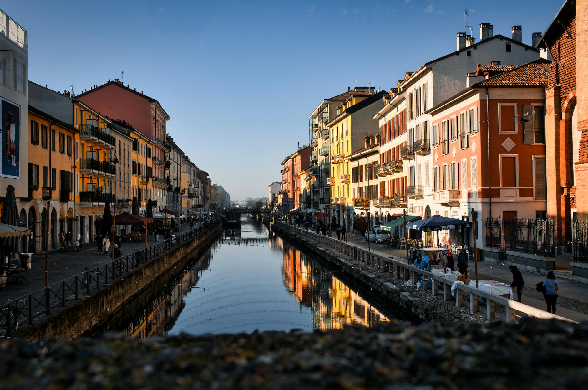 Walking along the Navigli canals is free and scenic in Milan