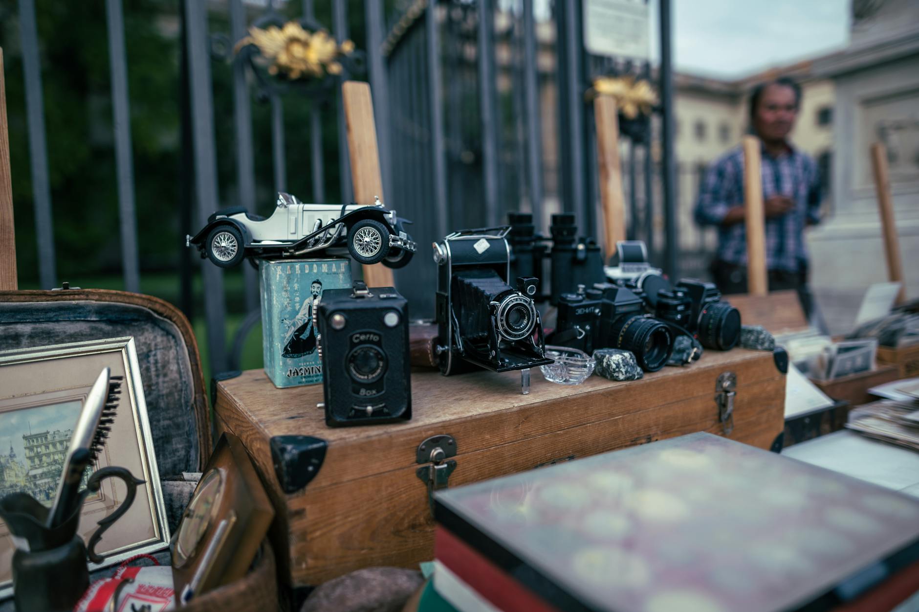 Hidden gems Milan browsing vintage treasures at a Navigli market