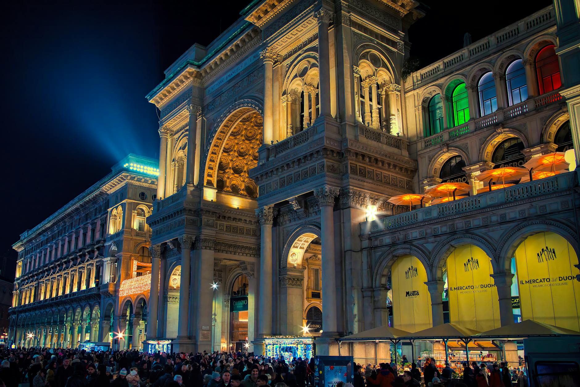 Things to do in Milan at night Galleria Vittorio Emanuele illuminated