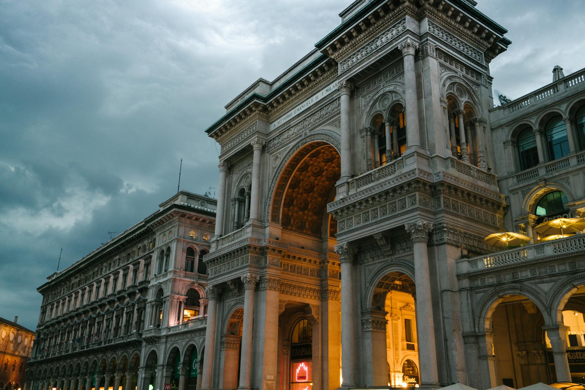 Romantic things to do in Milan evening walk through Galleria Vittorio Emanuele