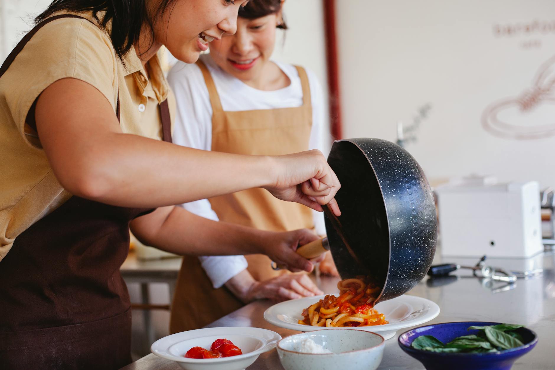 Romantic things to do in Milan taking a couples cooking class